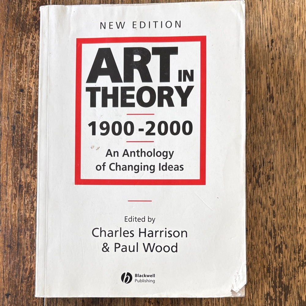 Art in Theory 1900-2000 White Anthology Book by